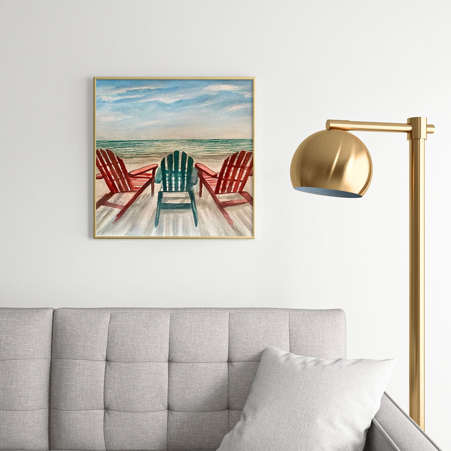 Rosie Brown The View Square Metal Framed Art Print
