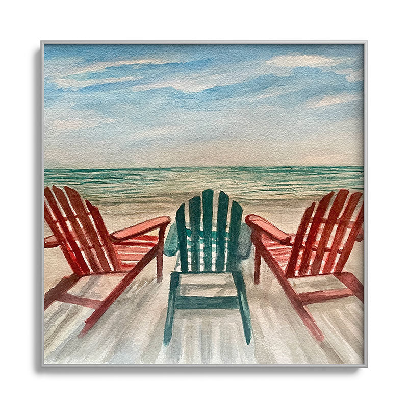 Rosie Brown The View Square Metal Framed Art Print