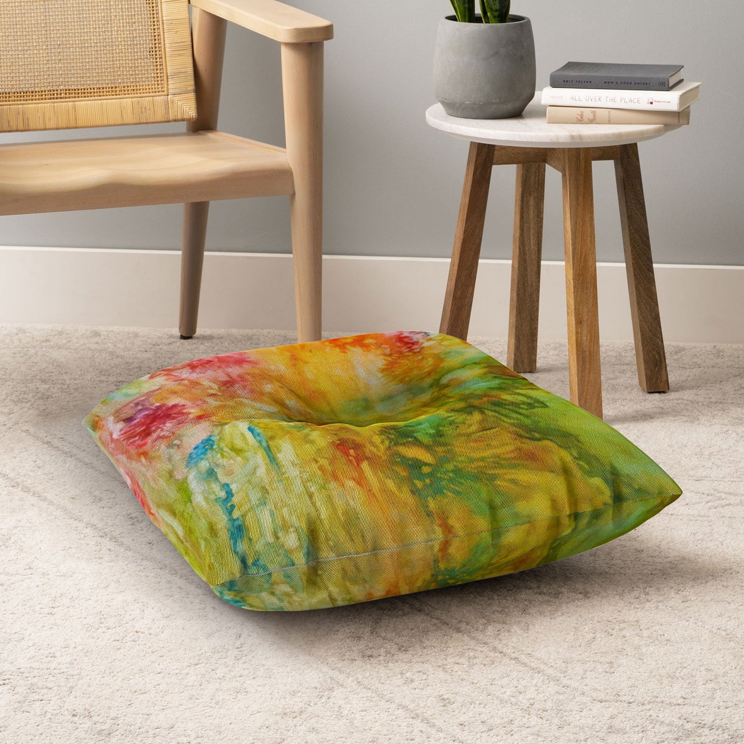 Rosie Brown Wallflower Floor Pillow Square