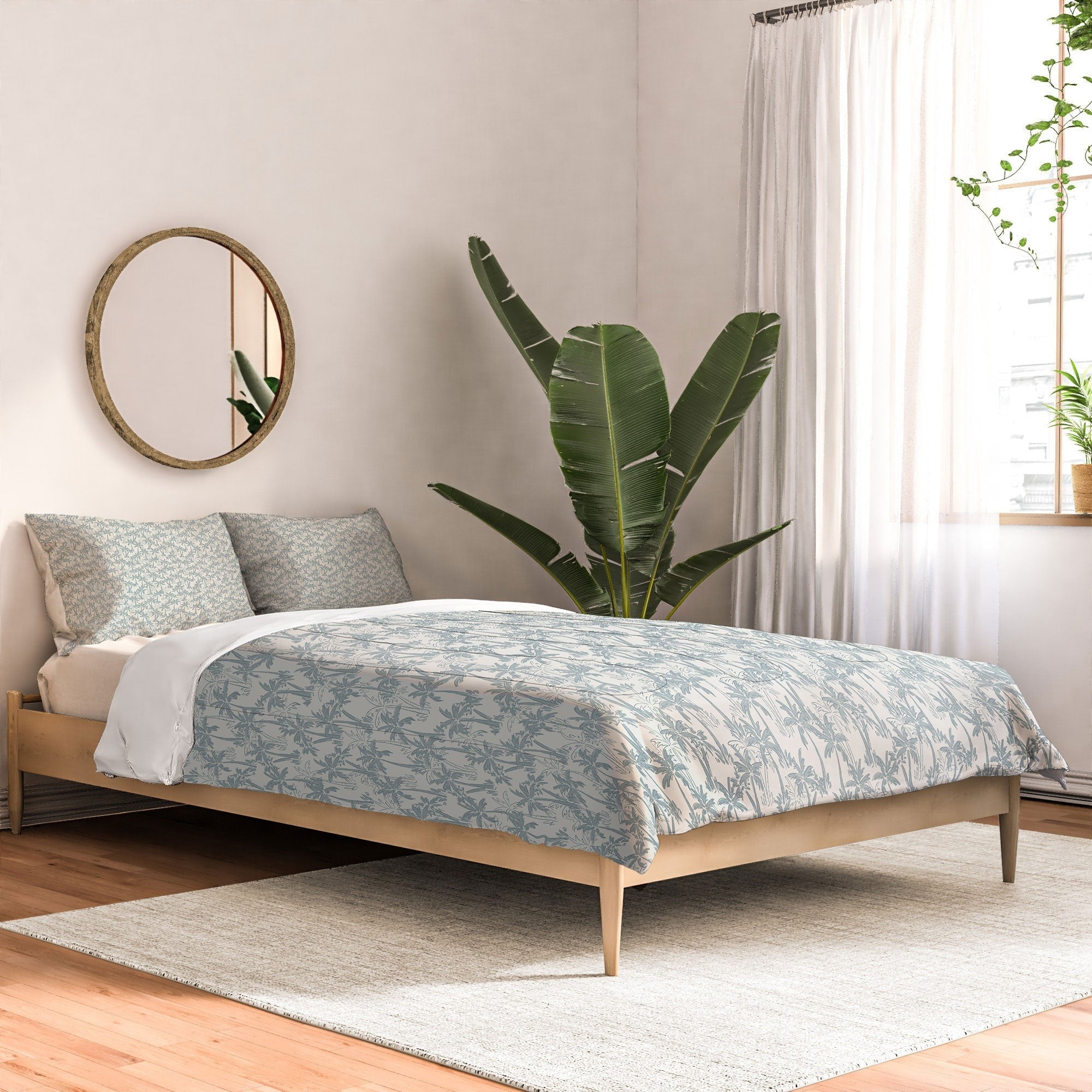 CoastL Studio Palm Forest Coastal Blue Comforter