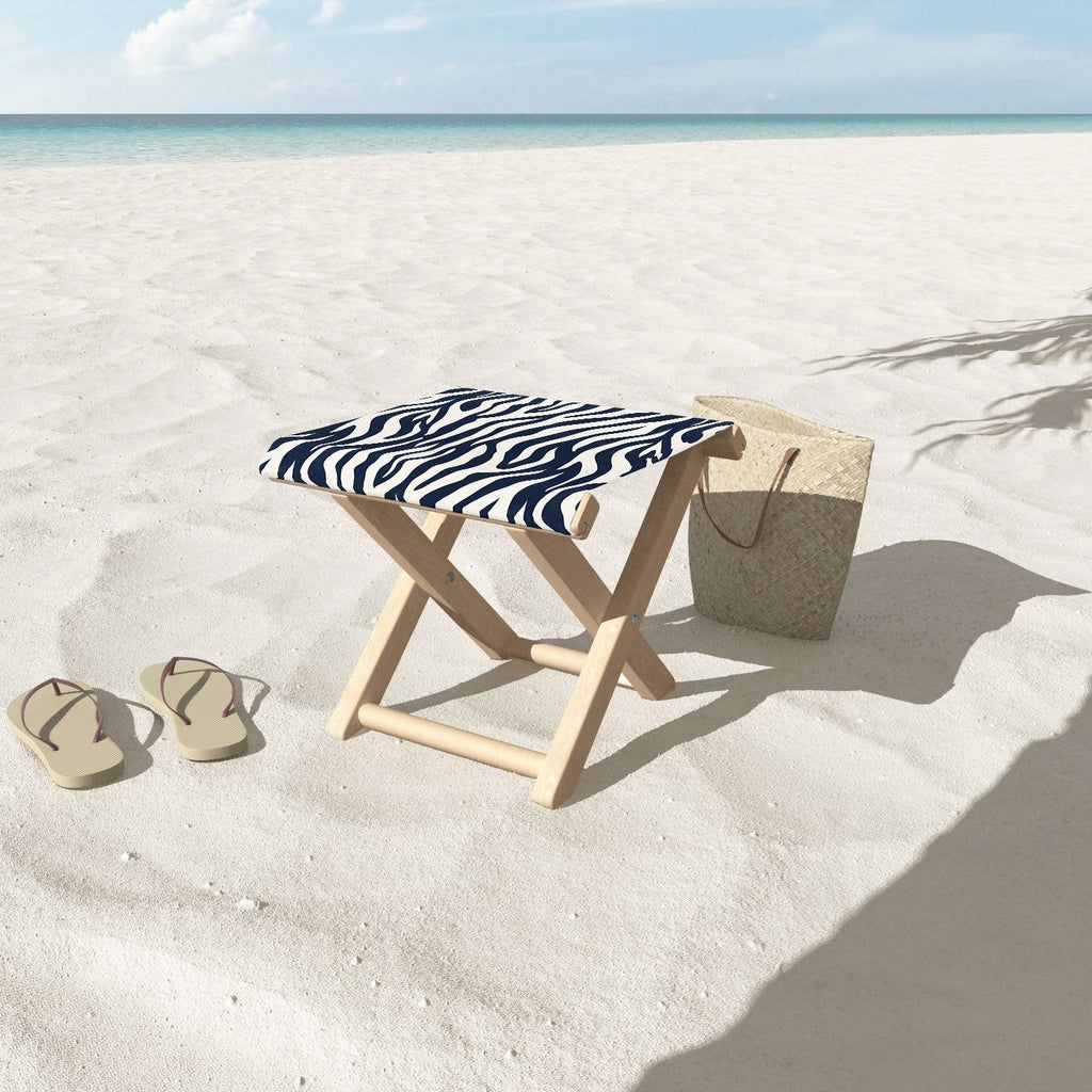 Avenie BR Navy Tiger Stripes Folding Stool