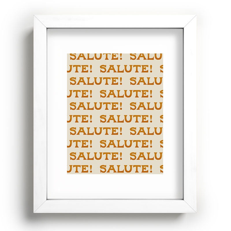 Jessica Molina Salute Gold Pattern on Cream Recessed Framing Rectangle