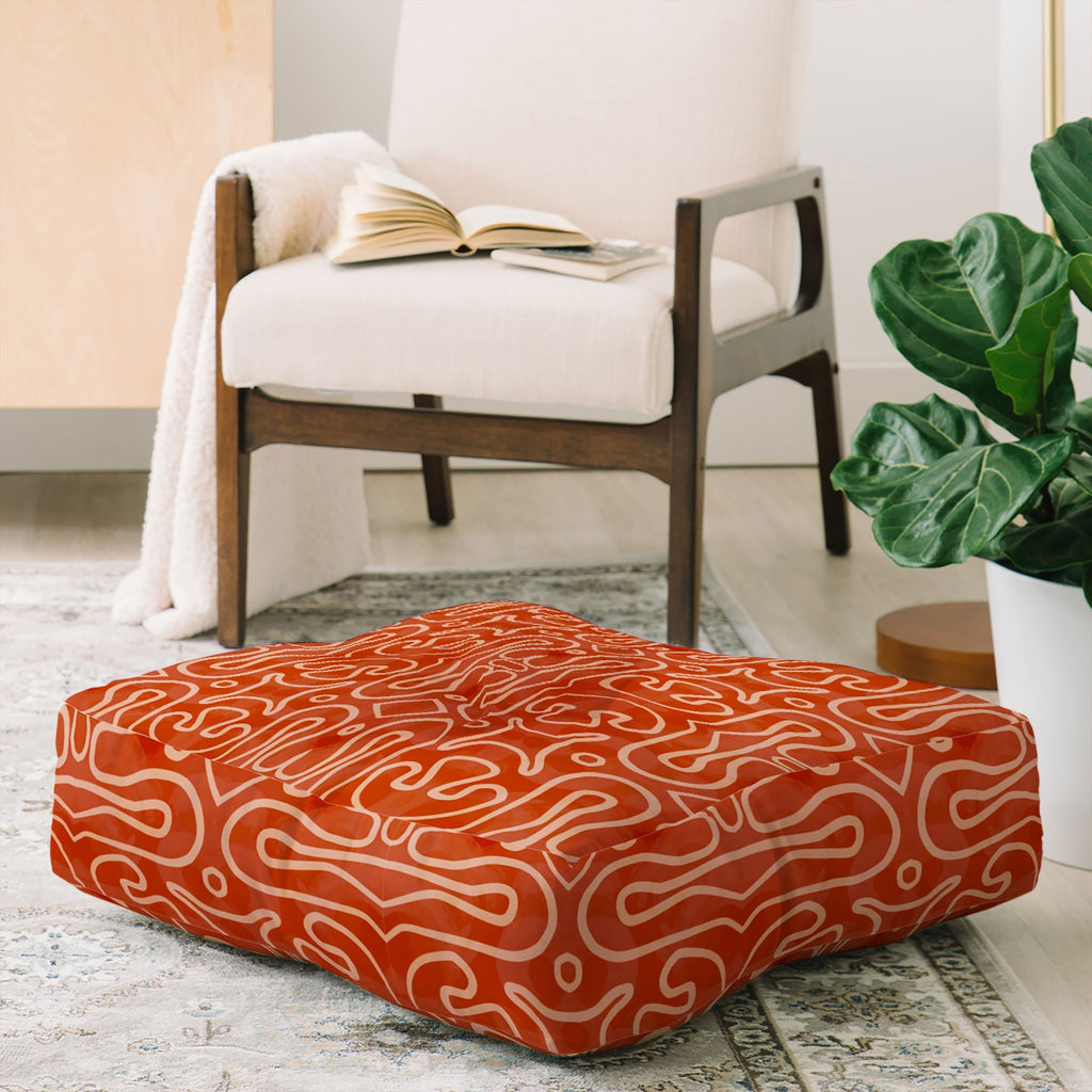 Mirimo Venexiana Burnt Orange Floor Pillow Square