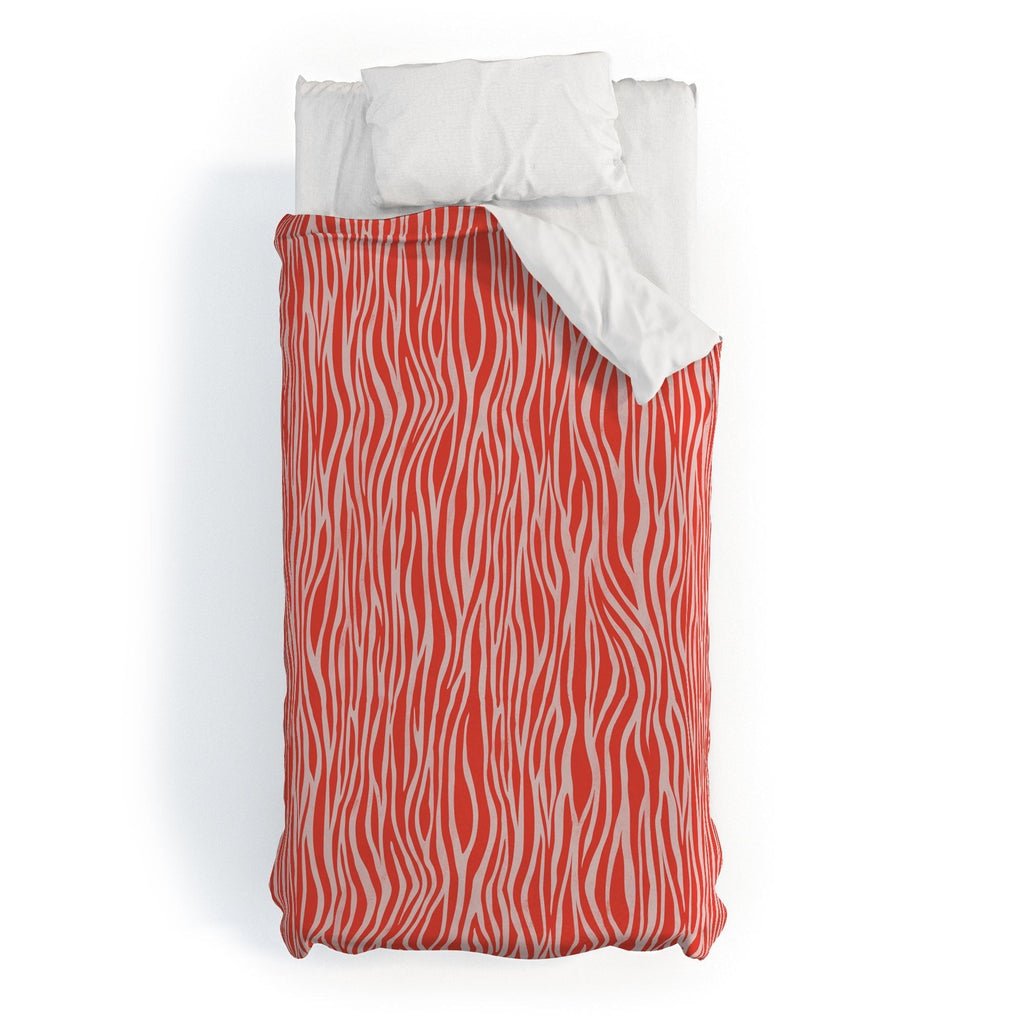 Avenie BR Red Zebra Stripe Duvet Cover