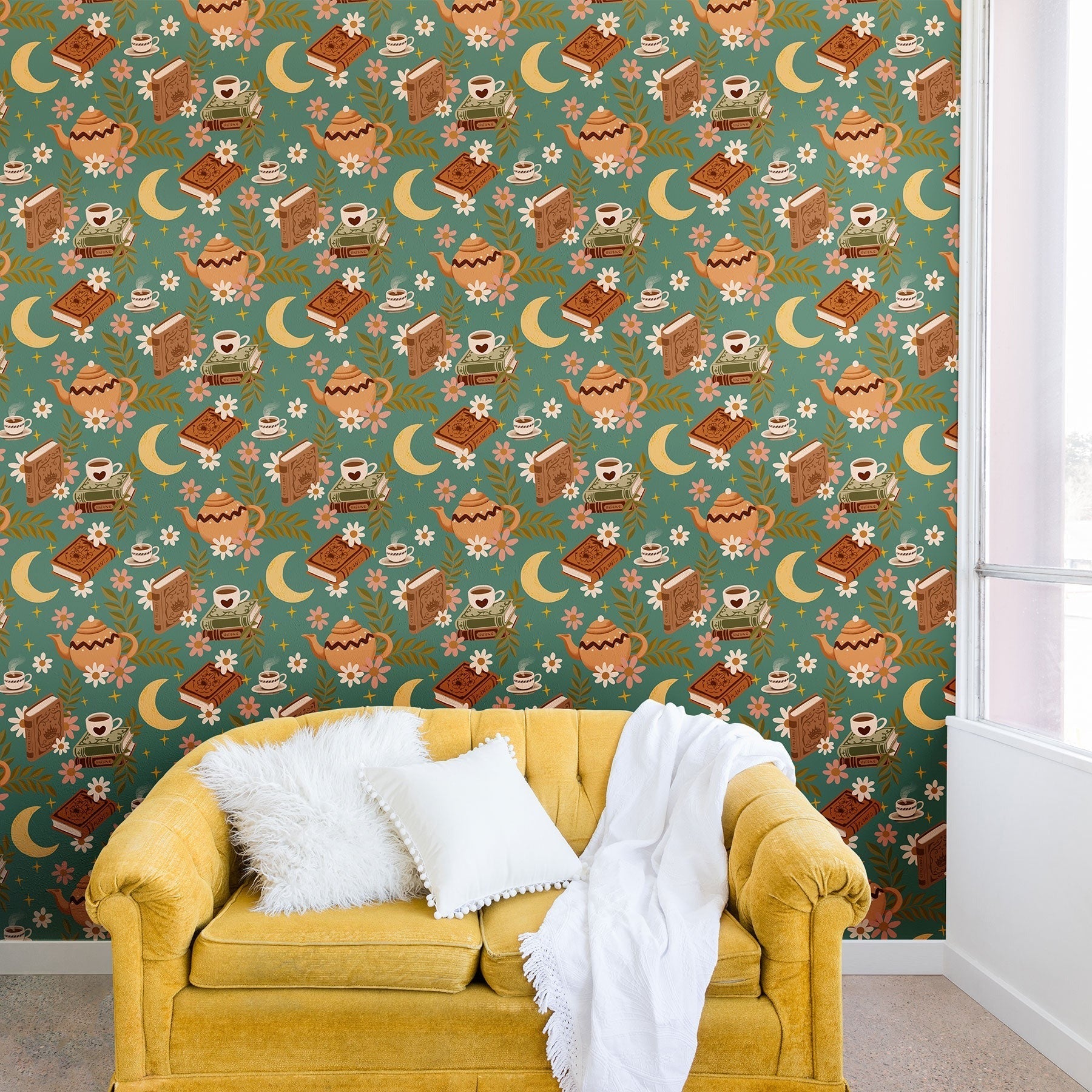 Avenie Moonlit Reading Nook I Wall Mural