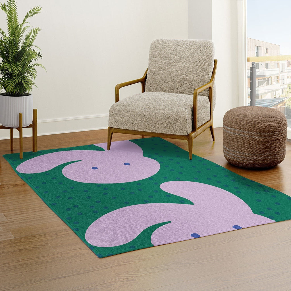 Camilla Foss Pebbles and Rabbit Area Rug