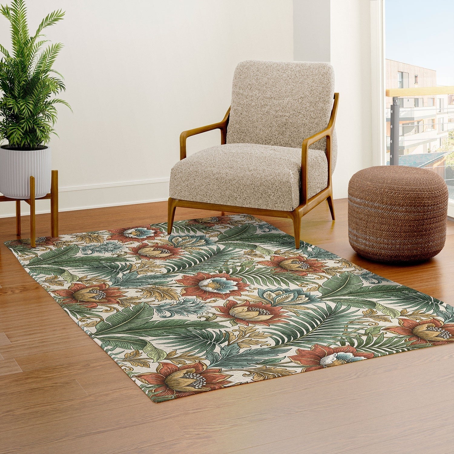 Marta Barragan Camarasa Retro Jungle Garden Area Rug