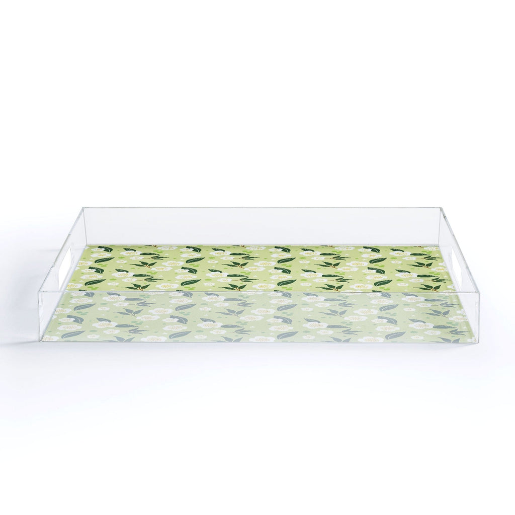 Design by Spark Matcha Tea Florals Acrylic Tray
