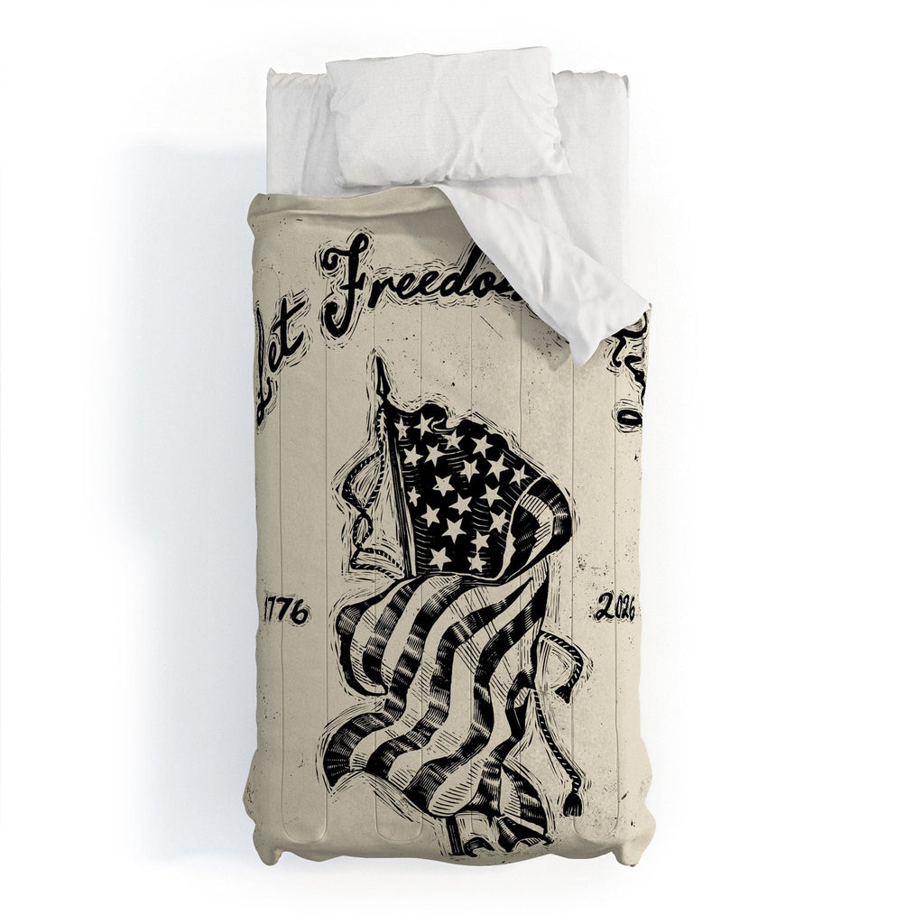 DENY Designs Let Freedom Ring Block Comforter