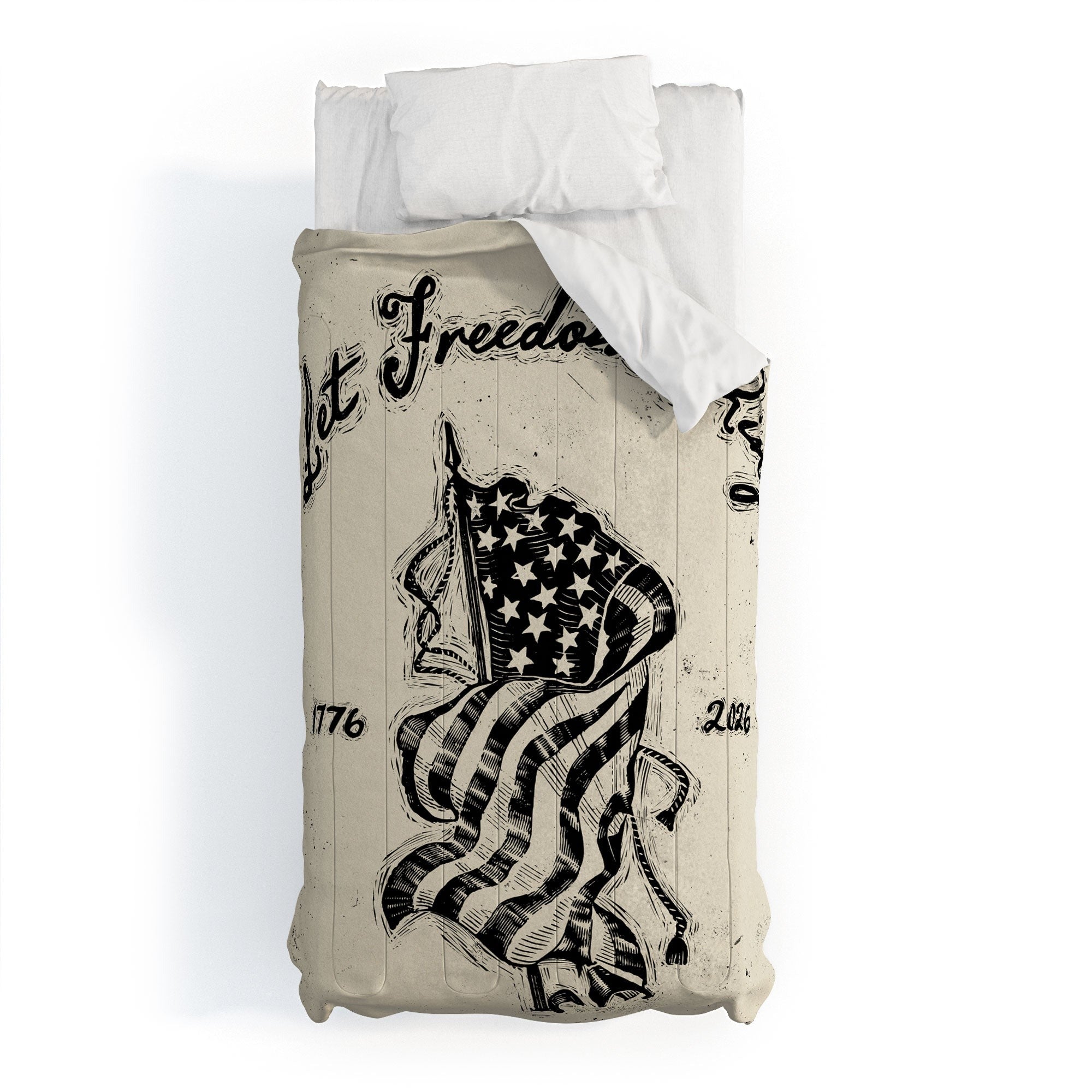 DENY Designs Let Freedom Ring Block Comforter