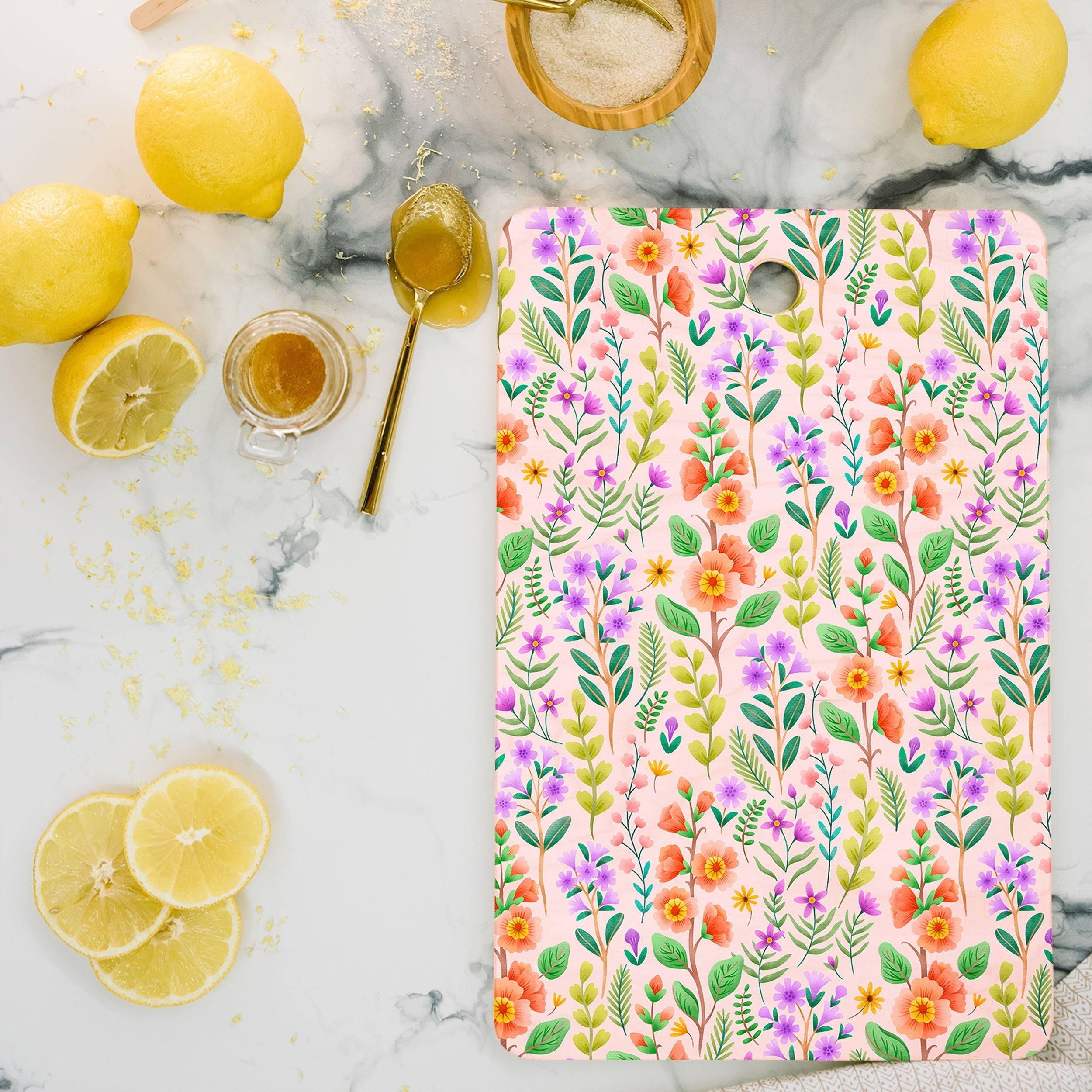 Pimlada Phuapradit Ditsy Spring Floral Cutting Board Rectangle