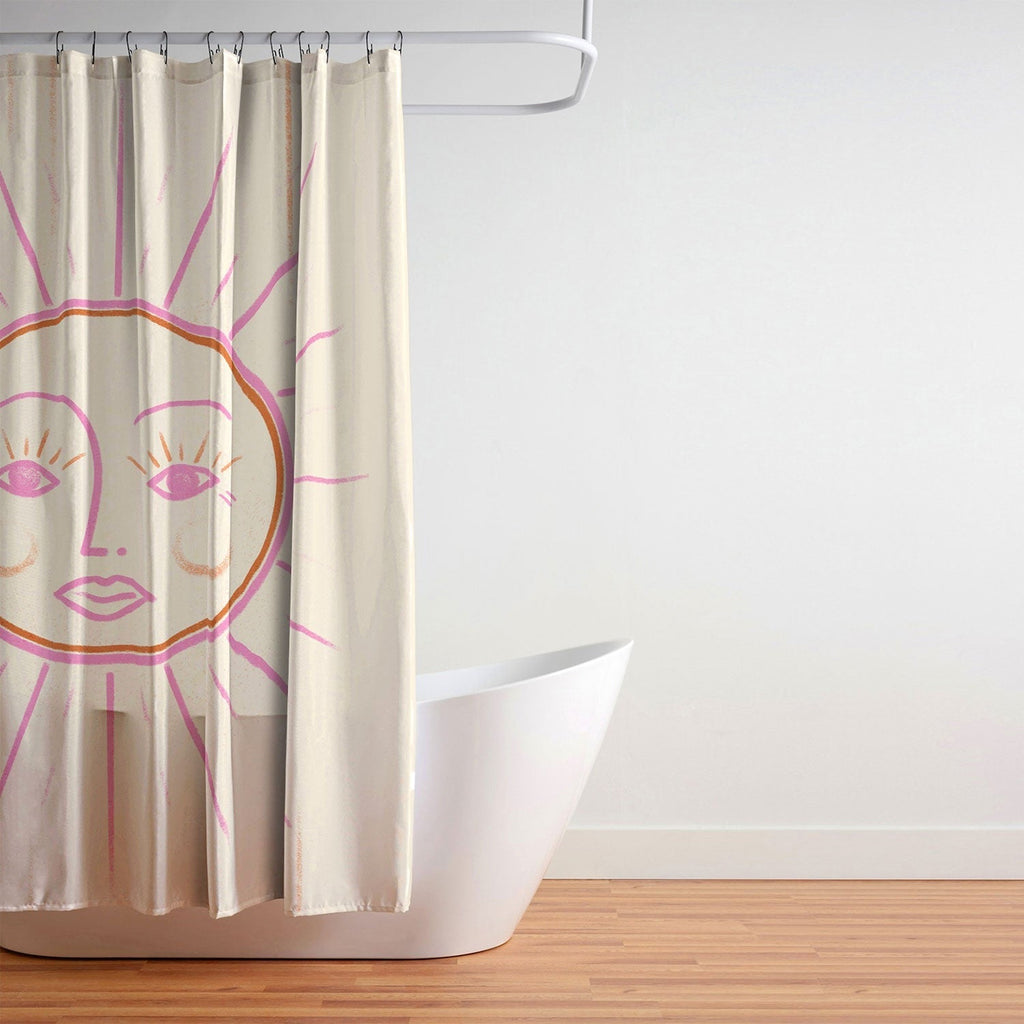 Little Om Celestial Sun cream Shower Curtain