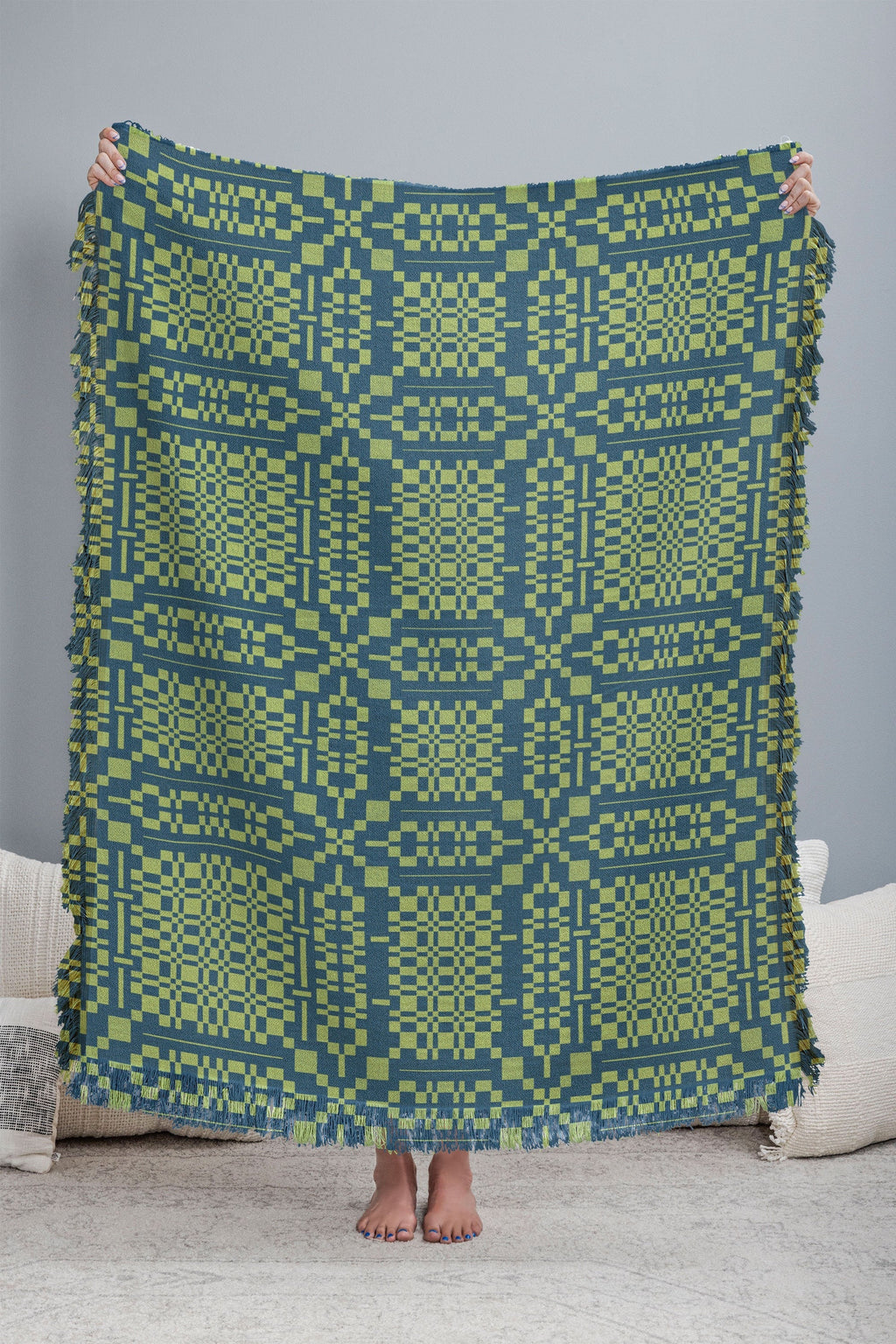 Marta Barragan Camarasa Nostalgic Grid Design Throw Blanket