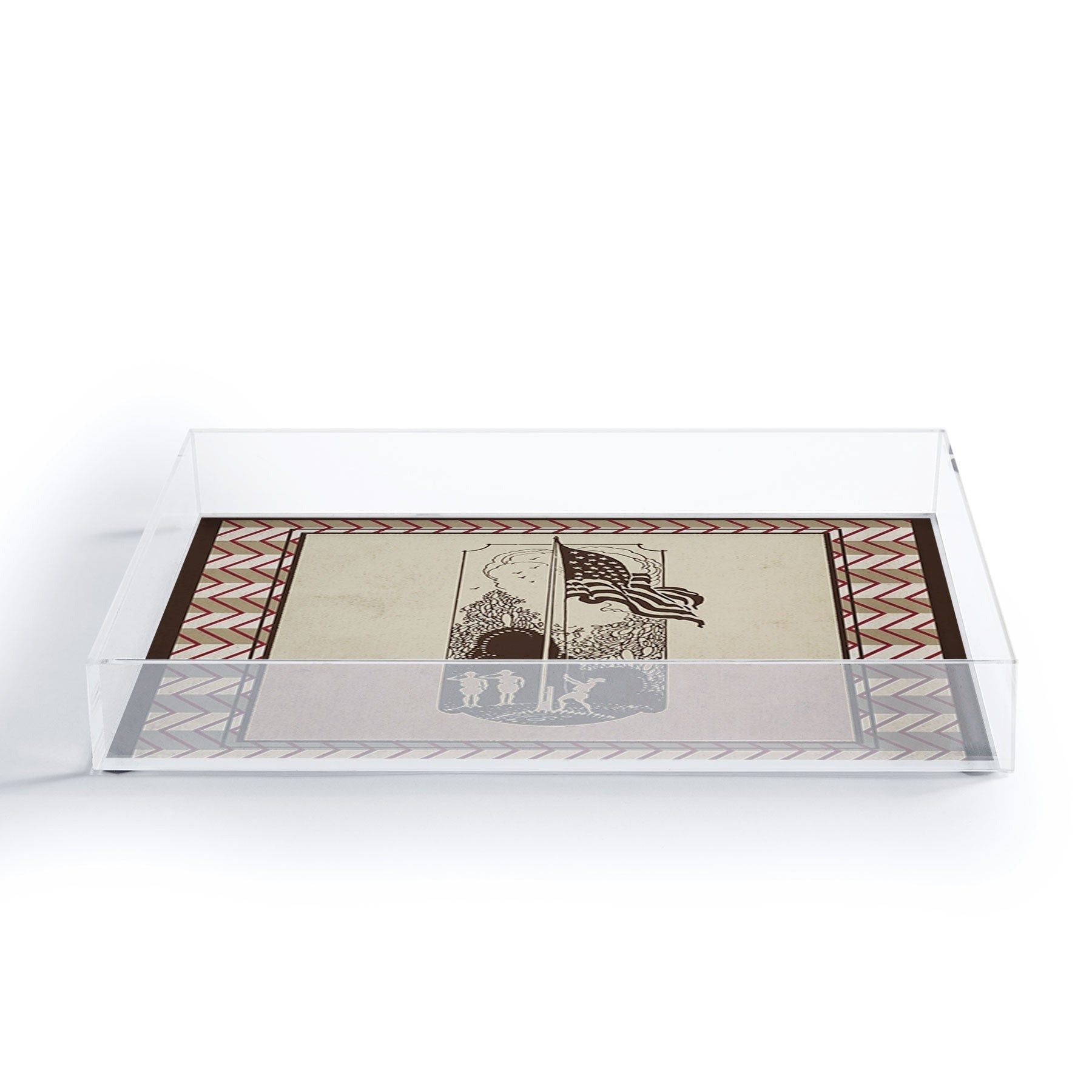 DENY Designs Flag Raisers Striped Square Acrylic Tray