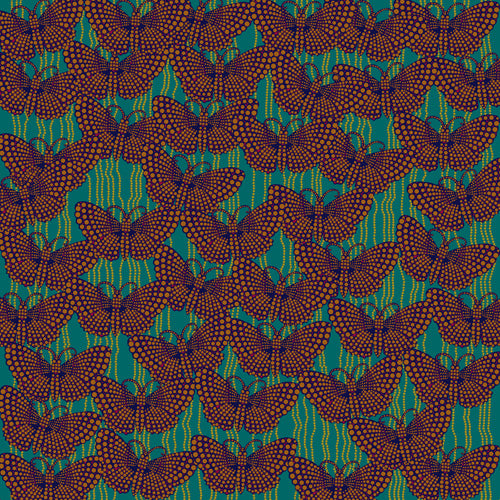 Ruby Door Butterflies And Pearls In Orange Shower Curtain