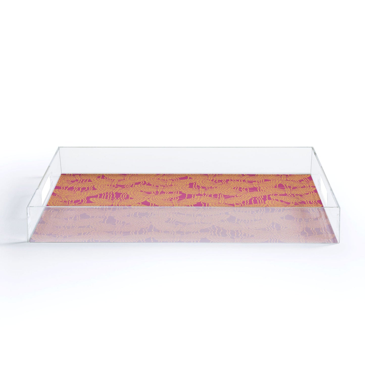 Ruby Door Butterflies And Pearls In Pink Acrylic Tray