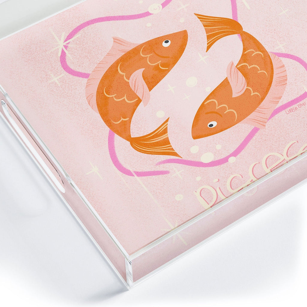 Little Om Zodiac Sign Pisces Acrylic Tray
