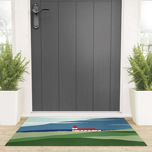 Valeria Frustaci Red roof in Iceland Welcome Mat