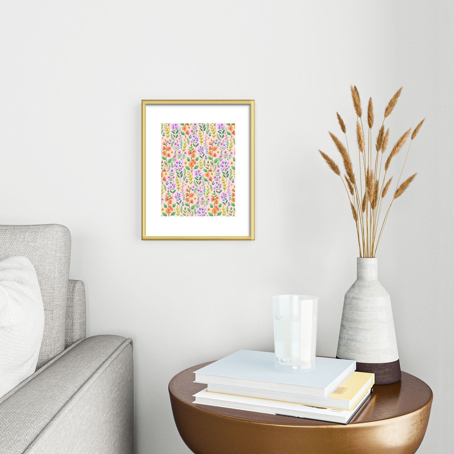 Pimlada Phuapradit Ditsy Spring Floral Metal Framed Art Print