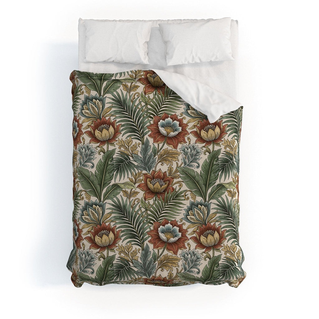 Marta Barragan Camarasa Retro Jungle Garden Duvet Cover