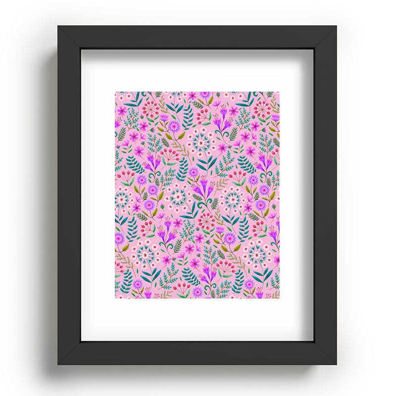 Pimlada Phuapradit Ditsy Purple Floral Half Drop Recessed Framing Rectangle