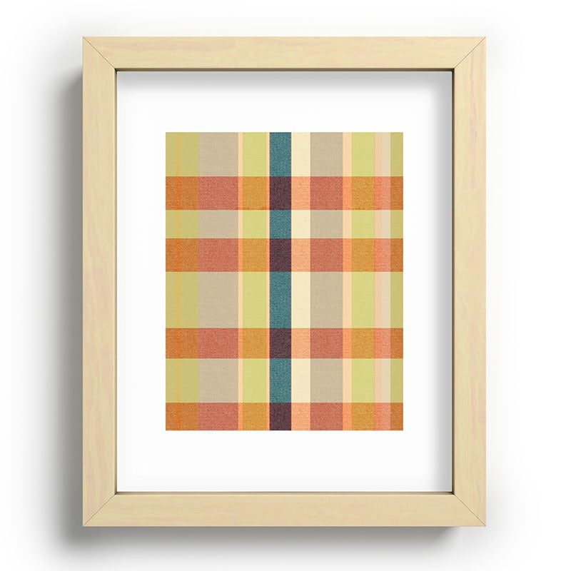 Marta Barragan Camarasa Retro Picnic Plaid Warm Tones Recessed Framing Rectangle