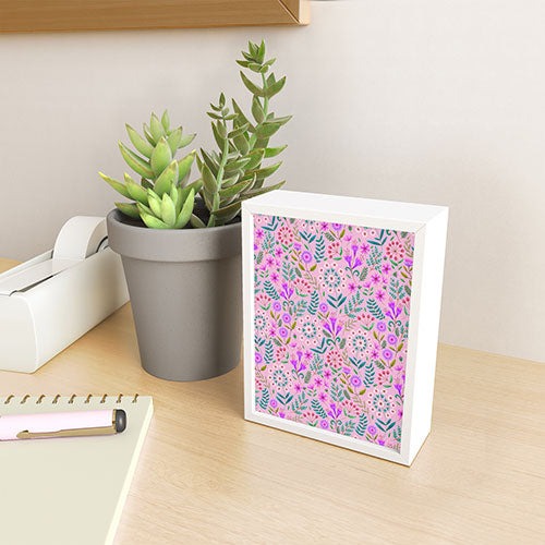 Pimlada Phuapradit Ditsy Purple Floral Half Drop Framed Mini Art Print