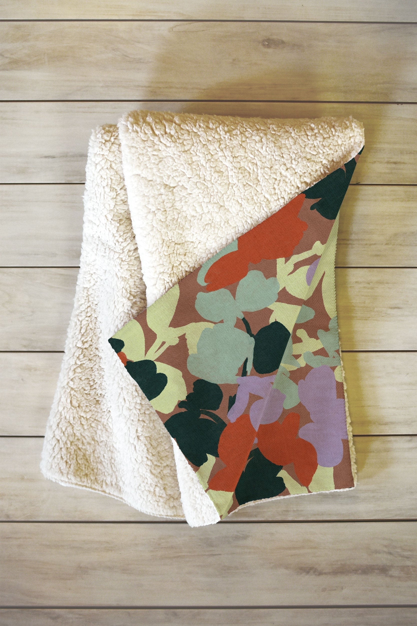 Marta Barragan Camarasa Retro Bloom Medley Fleece Throw Blanket
