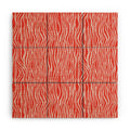 Avenie BR Red Zebra Stripe Wood Wall Mural