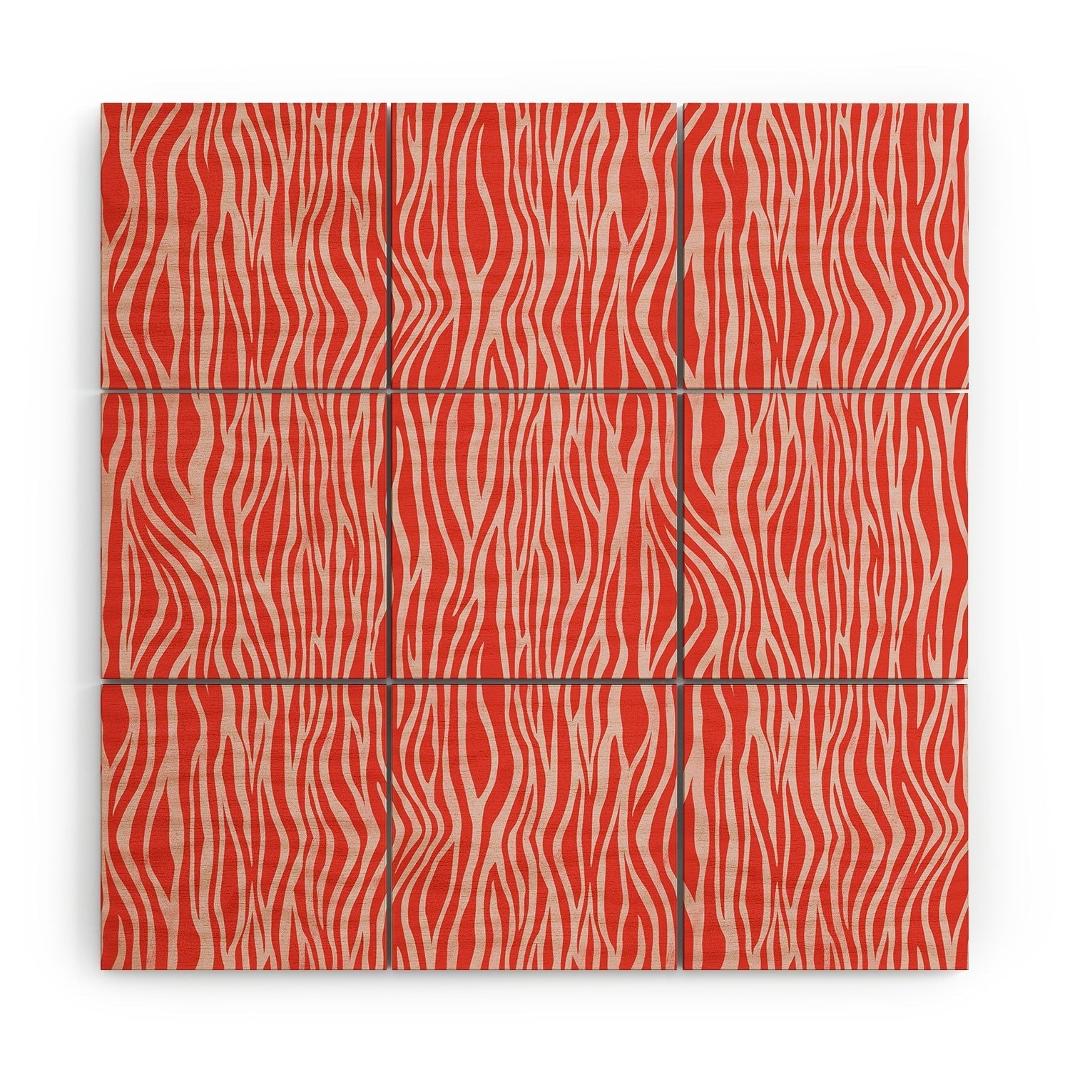 Avenie BR Red Zebra Stripe Wood Wall Mural