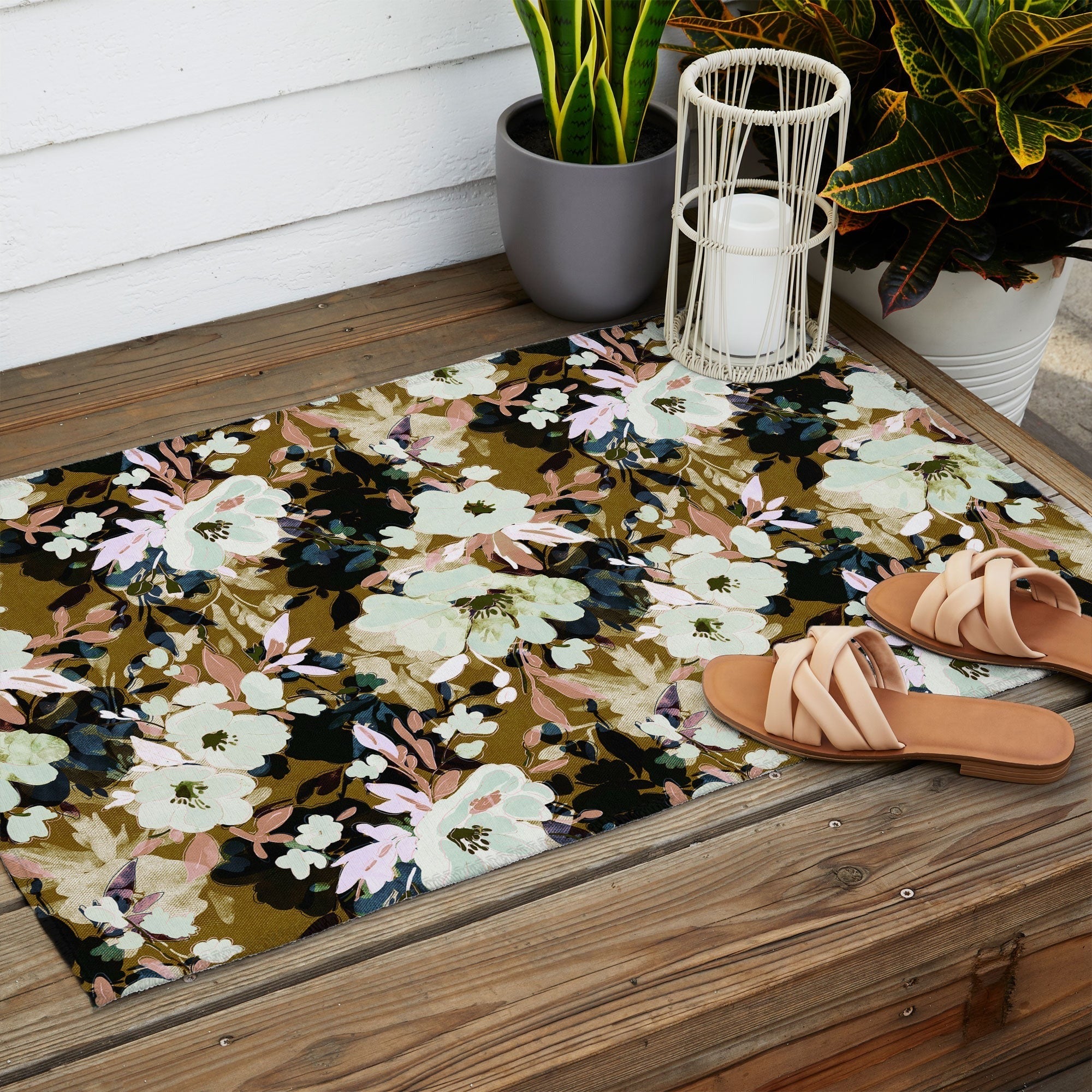 Marta Barragan Camarasa Romantic Floral Fusion Outdoor Rug