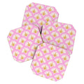 Jennifer Labre Pink Palmetto Coaster Set