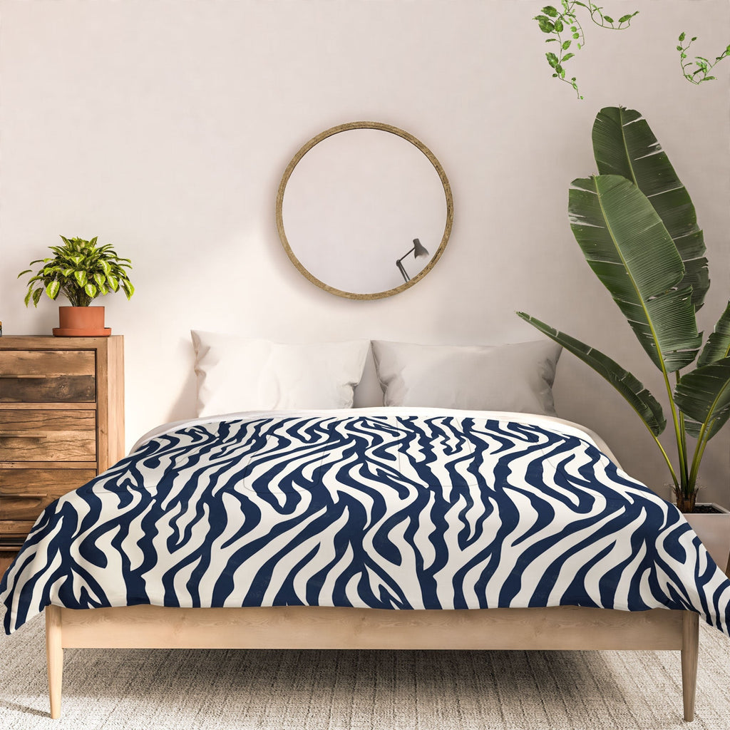 Avenie BR Navy Tiger Stripes Comforter