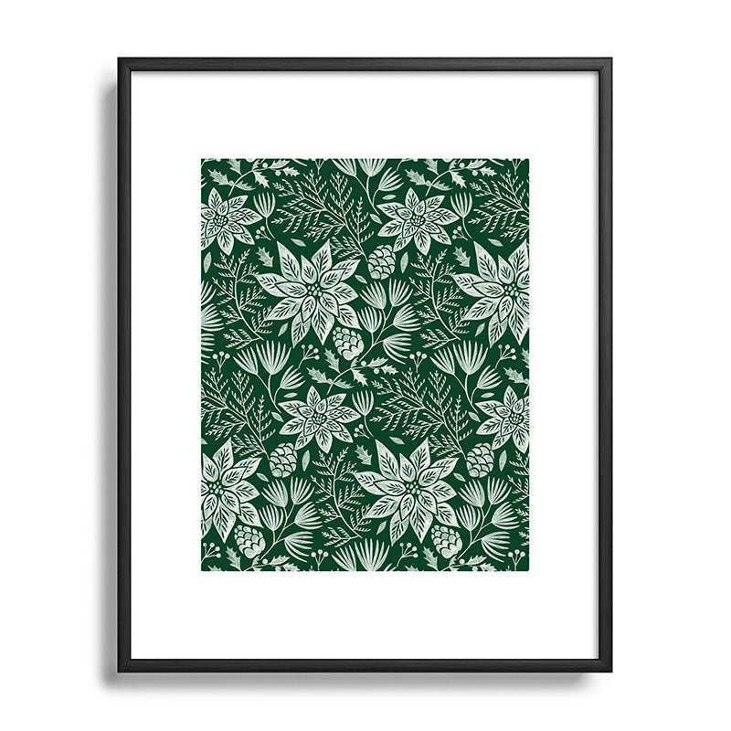 Pimlada Phuapradit Christmas Poinsettia Metal Framed Art Print