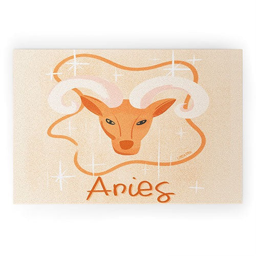 Little Om Zodiac Signs Aries Welcome Mat