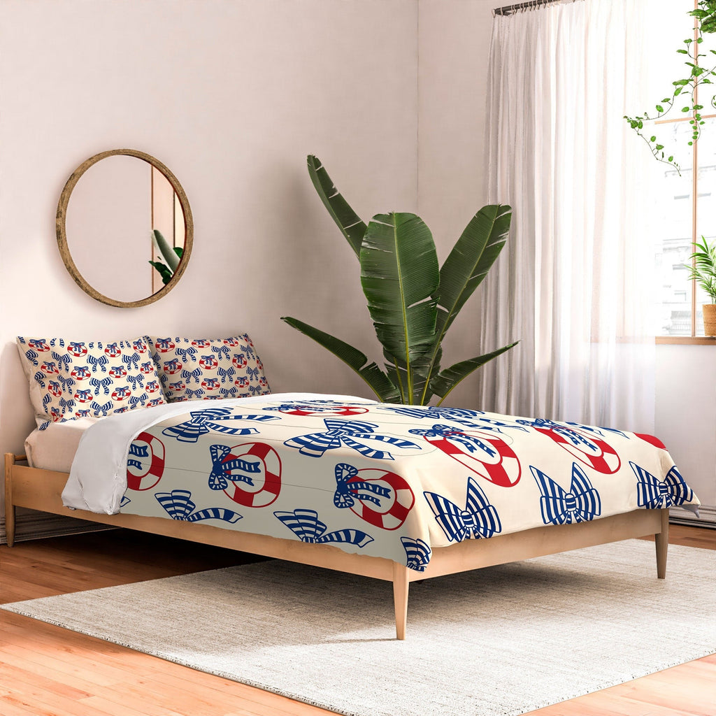 Design by Spark Nautical Christmas Bows Comforter