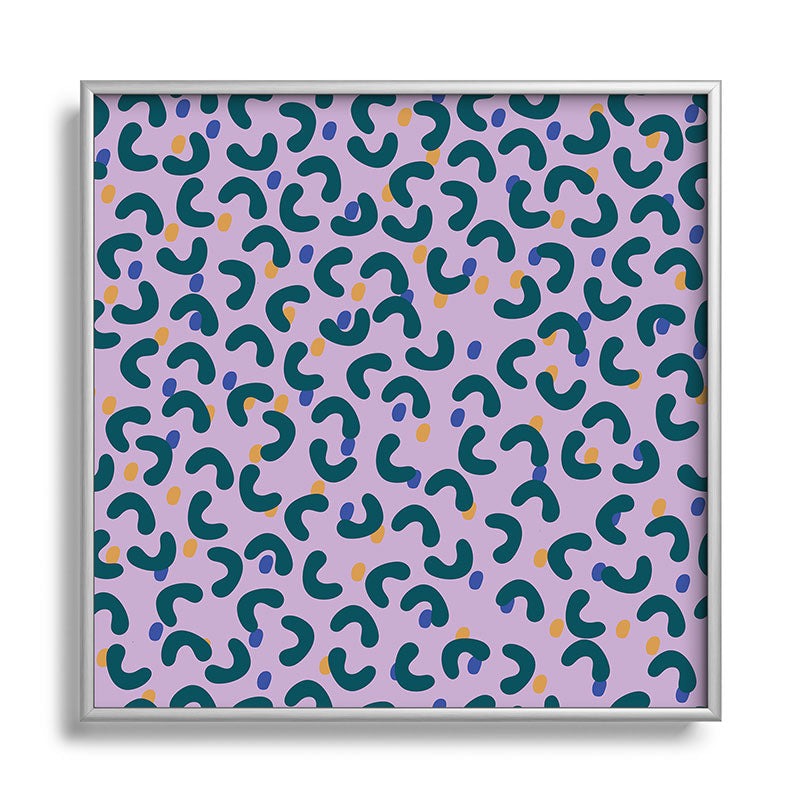 Camilla Foss Pebbles Mix Square Metal Framed Art Print