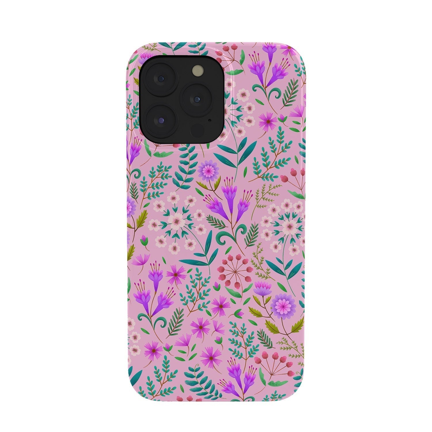 Pimlada Phuapradit Ditsy Purple Floral Half Drop Phone Case