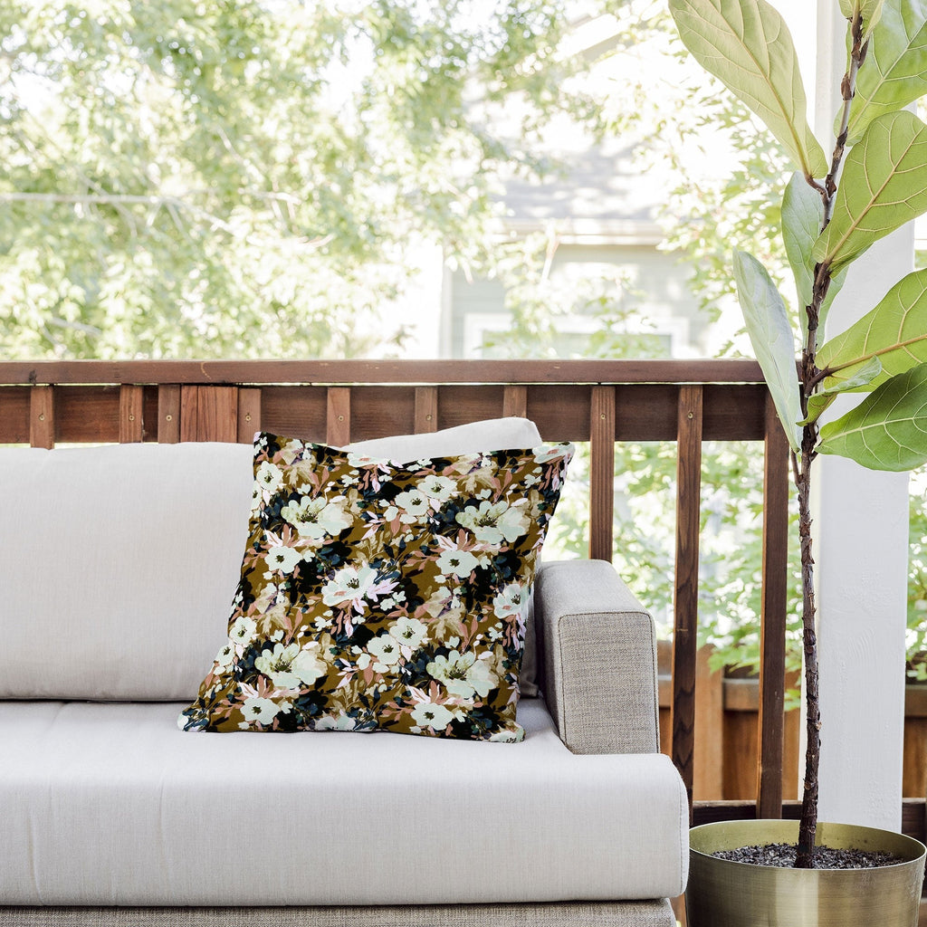 Marta Barragan Camarasa Romantic Floral Fusion Outdoor Throw Pillow