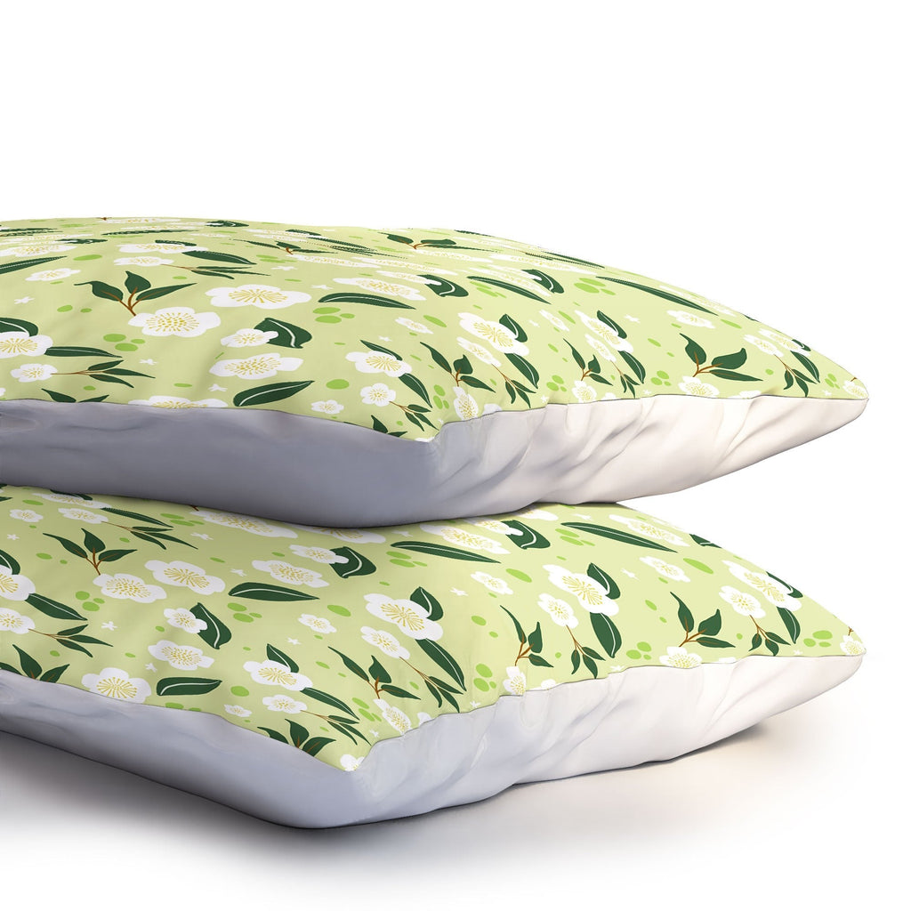 Design by Spark Matcha Tea Florals Pillow Shams