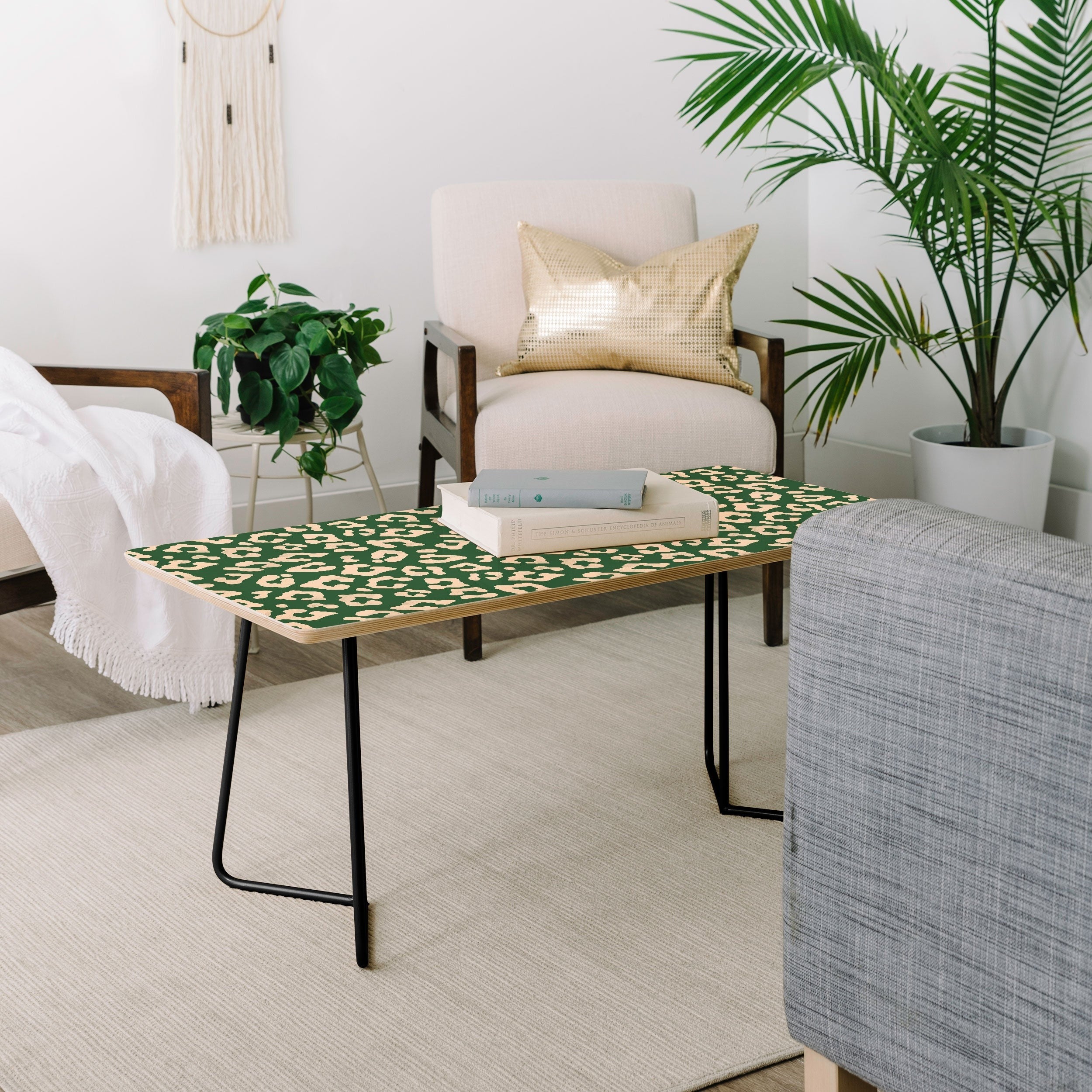 Avenie BR Cheetah Print In Green Coffee Table
