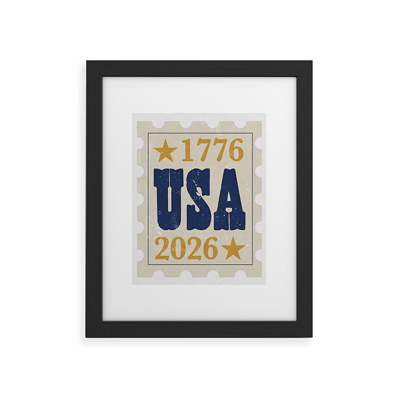 DENY Designs USA Stamp Framed Art Print