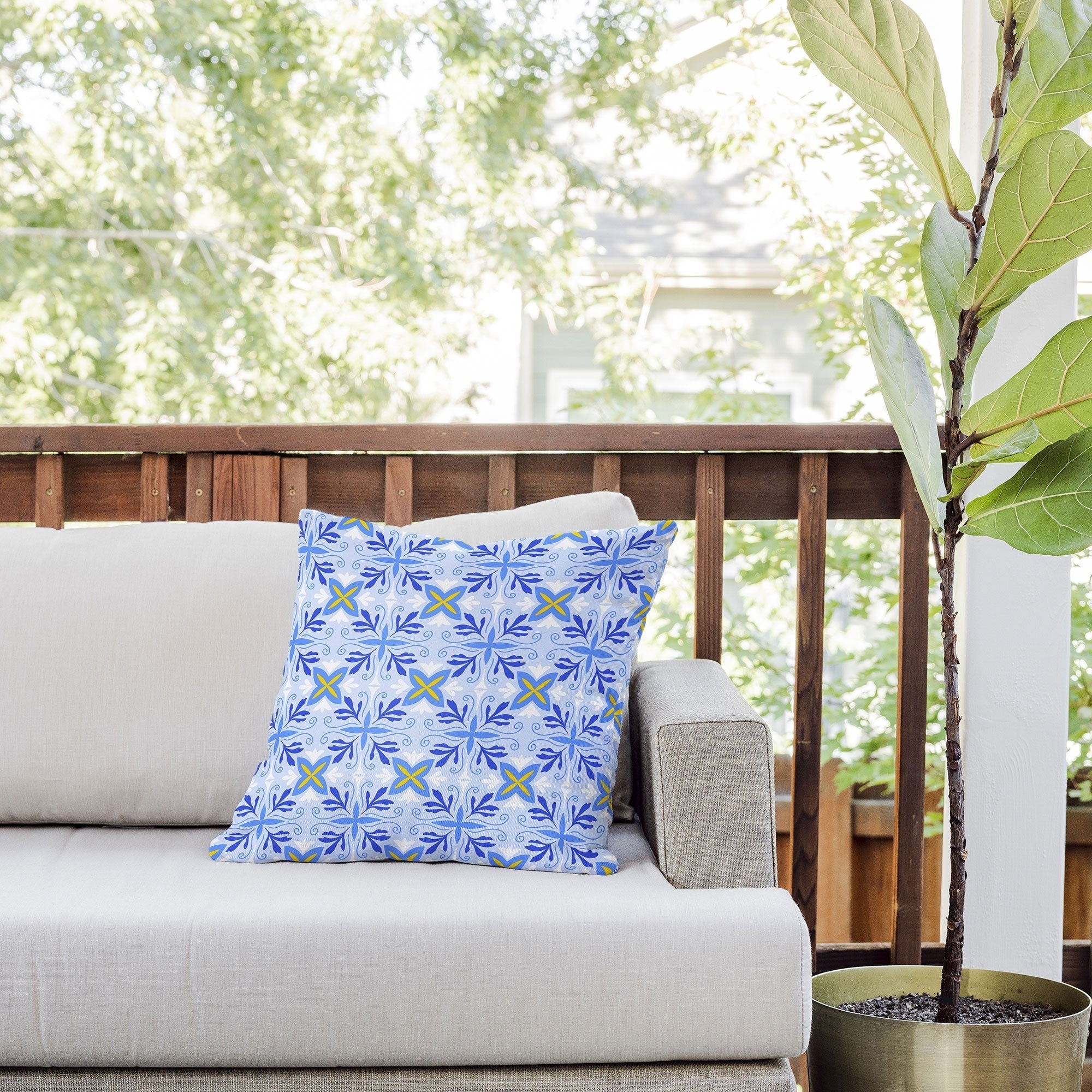 Design by Spark Dolce Vita Flourish Tile Outdoor Throw Pillow