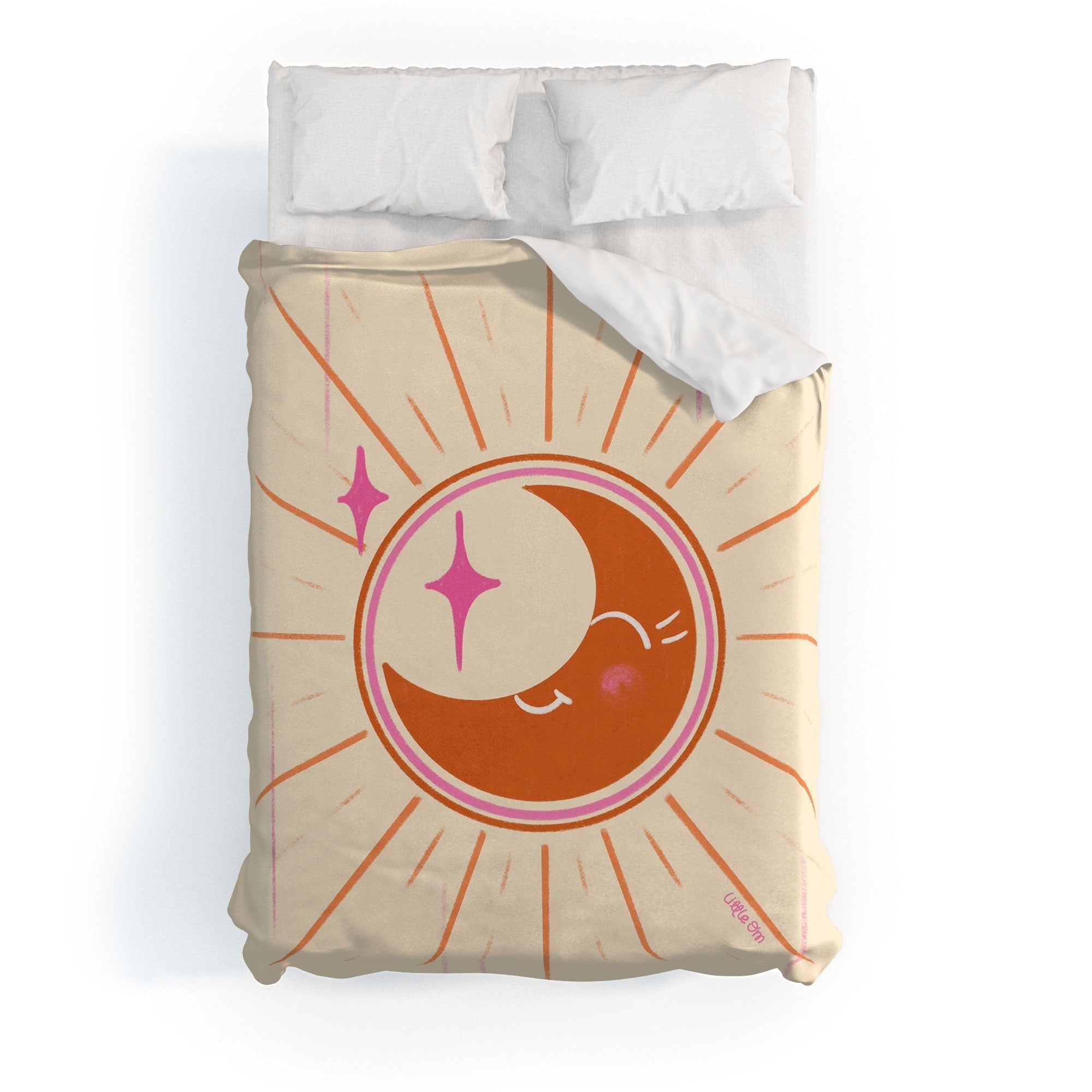 Little Om Celestial Moon cream Duvet Cover
