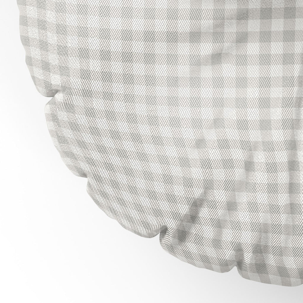 Colour Poems Gingham Plaid Pattern Cloud White Floor Pillow Round