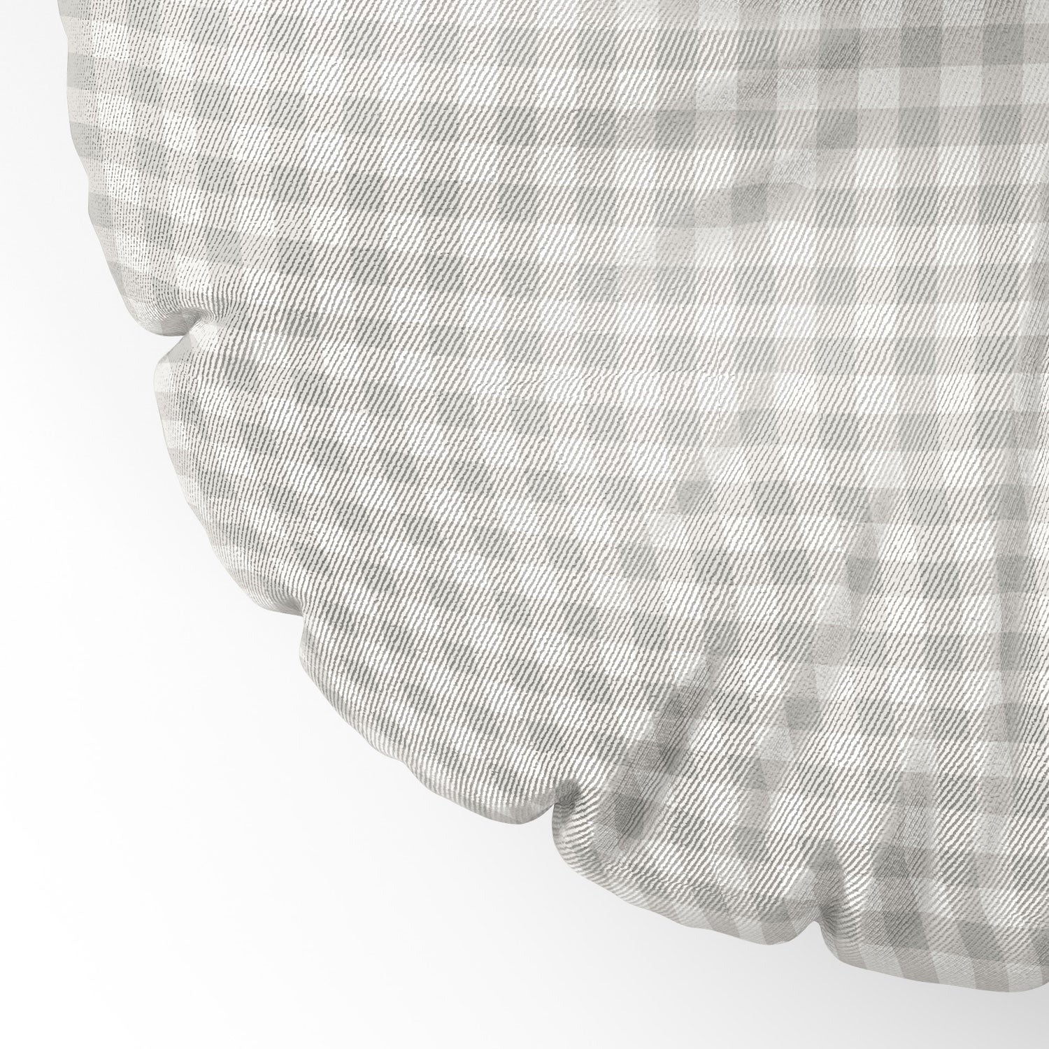 Colour Poems Gingham Plaid Pattern Cloud White Floor Pillow Round