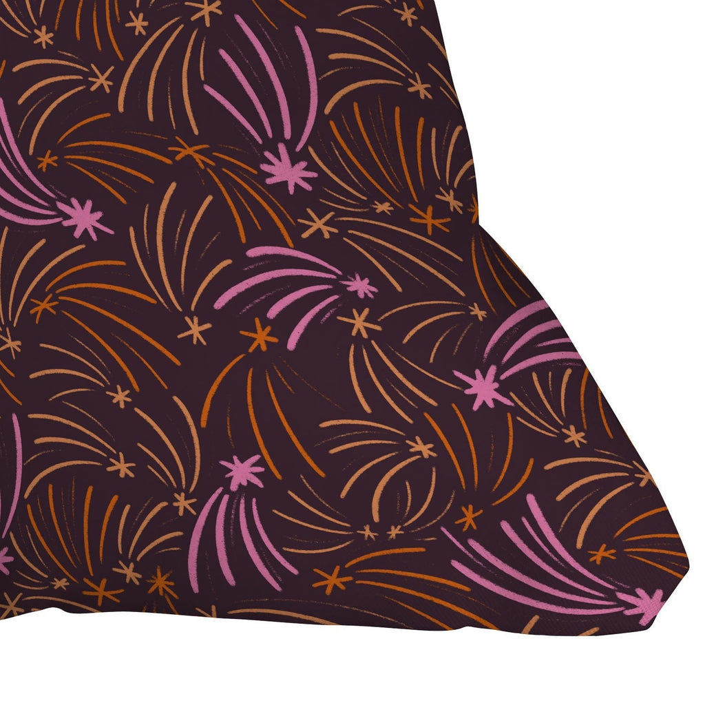Little Om Pattern Shooting Stars plum Outdoor Throw Pillow