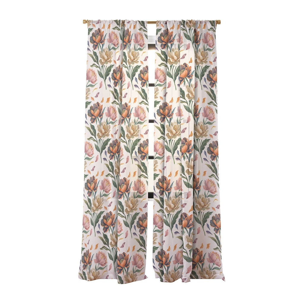 Marta Barragan Camarasa Hand Painted Peony Florals Sheer Non Repeat
