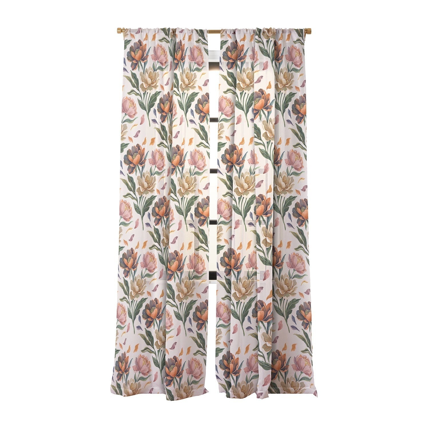 Marta Barragan Camarasa Hand Painted Peony Florals Sheer Non Repeat
