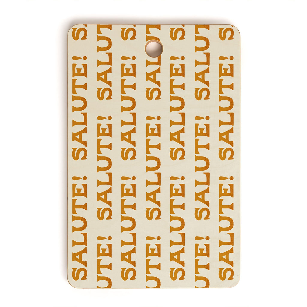 Jessica Molina Salute Gold Pattern on Cream Cutting Board Rectangle